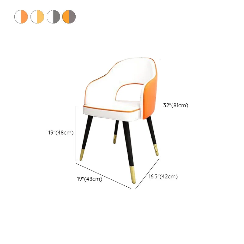 Sedia da pranzo per interni pelle con schienale aperto stile Glam per la casa Clearhalo