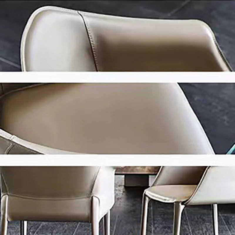 Sedia da pranzo per interni pelle con poltrona stile moderno per uso domestico Clearhalo