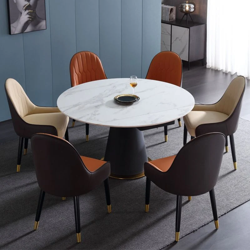 Sedia da pranzo per interni pelle Parsons Side Chair Glam Style per soggiorno Clearhalo