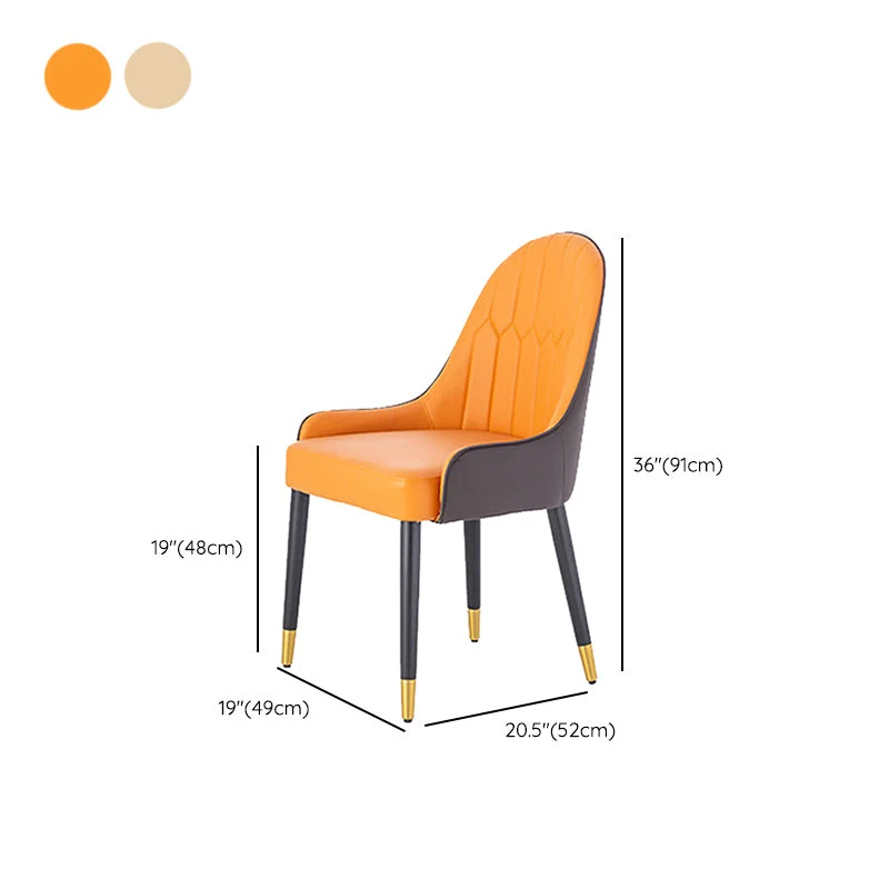 Sedia da pranzo per interni pelle Parsons Side Chair Glam Style per soggiorno Clearhalo