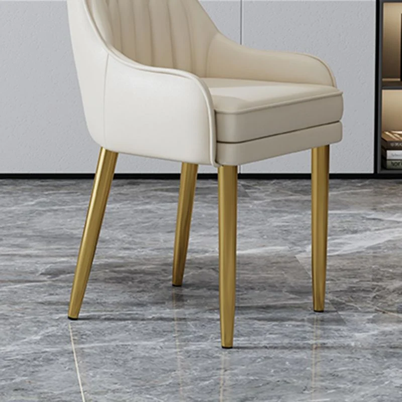 Sedia da pranzo per interni pelle stile Glam Style per soggiorno Clearhalo