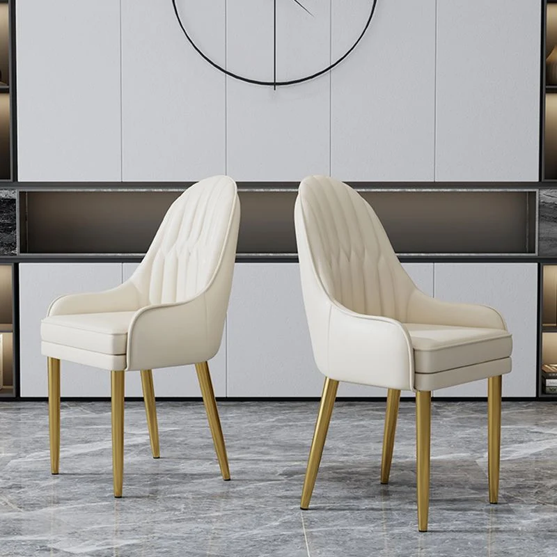 Sedia da pranzo per interni pelle stile Glam Style per soggiorno Clearhalo