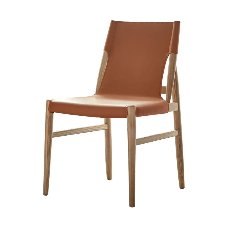 Sedia da pranzo per patio Sedia da cucina con gambe legno massello Sedia senza braccioli Clearhalo