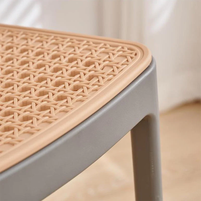 Sedia da pranzo plastica per patio Sedia laterale per interni senza braccioli con schienale aperto Clearhalo