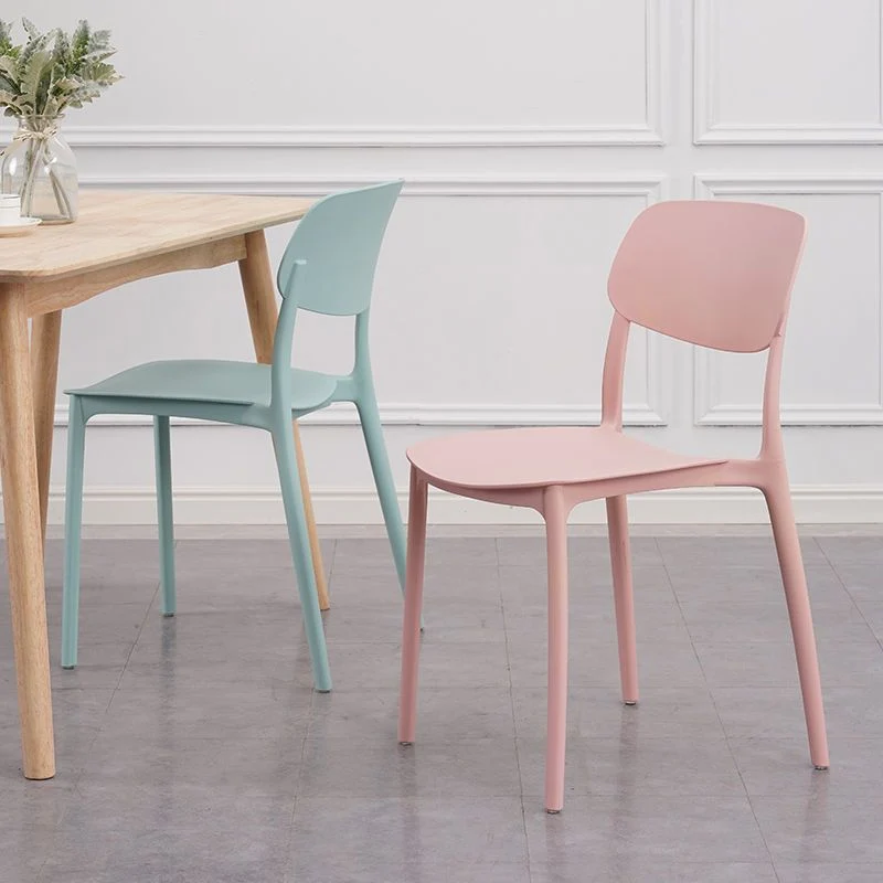 Sedia da pranzo plastica Sedia da pranzo senza braccioli stile moderno con schienale aperto Clearhalo