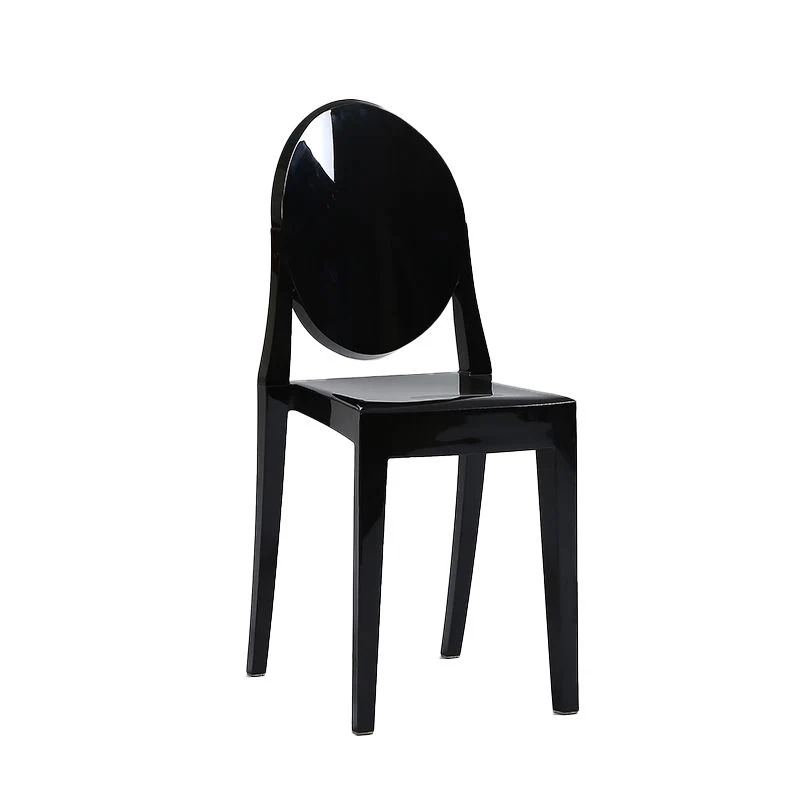 Sedia da pranzo plastica senza braccioli Sedie laterali da pranzo per la casa con schienale aperto (set di 4) Clearhalo