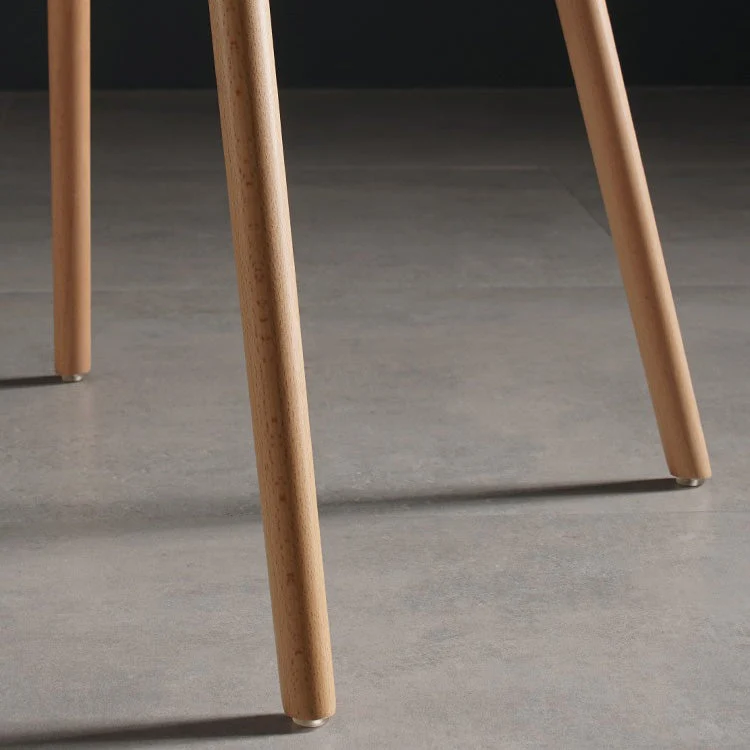 Sedia da pranzo plastica senza braccioli stile scandinavo, con schienale massiccio e gambe legno Clearhalo
