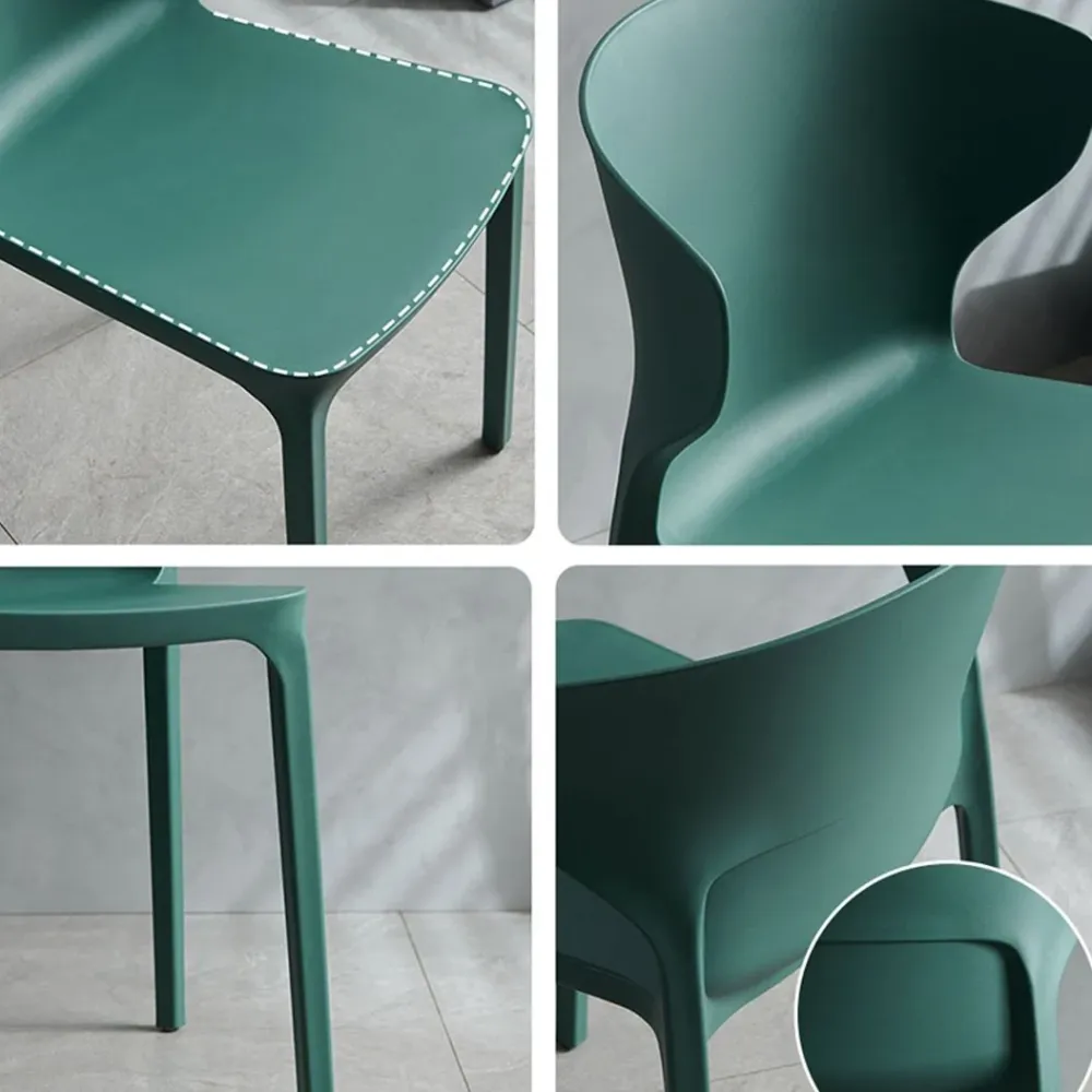 Sedia da pranzo plastica senza braccioli stile scandinavo, con schienale solido, per uso domestico Clearhalo