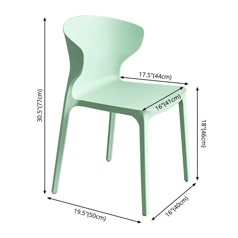 Sedia da pranzo plastica senza braccioli stile scandinavo, con schienale solido, per uso domestico Clearhalo