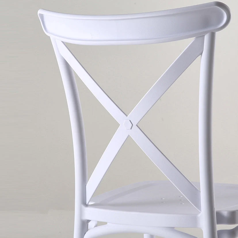 Sedia da pranzo plastica stile moderno con sedia laterale con schienale incrociato largo 17'' per cucina Clearhalo