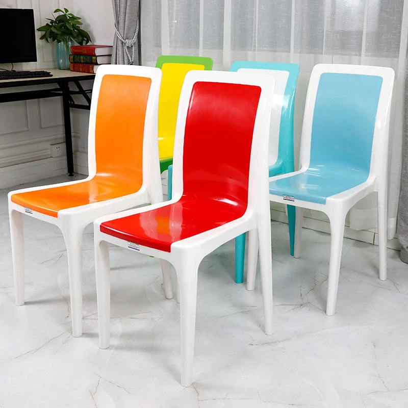 Sedia da pranzo plastica stile moderno, sedia laterale senza braccioli per cucina (set di 4) Clearhalo