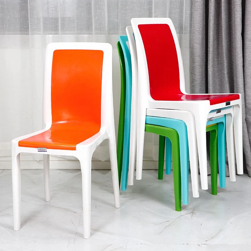 Sedia da pranzo plastica stile moderno, sedia laterale senza braccioli per cucina (set di 4) Clearhalo