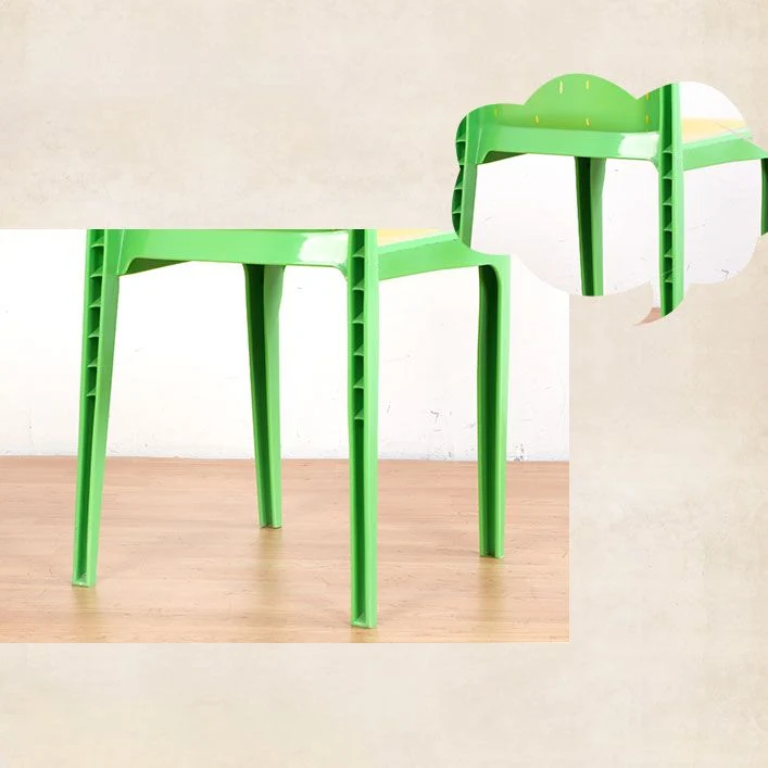 Sedia da pranzo plastica stile moderno, sedia laterale senza braccioli per cucina (set di 4) Clearhalo