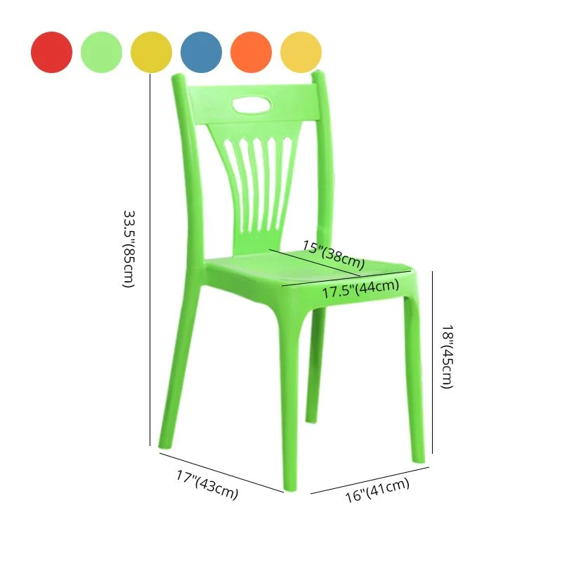 Sedia da pranzo plastica stile moderno, sedia laterale impilabile senza braccioli per cucina (set di 4) Clearhalo