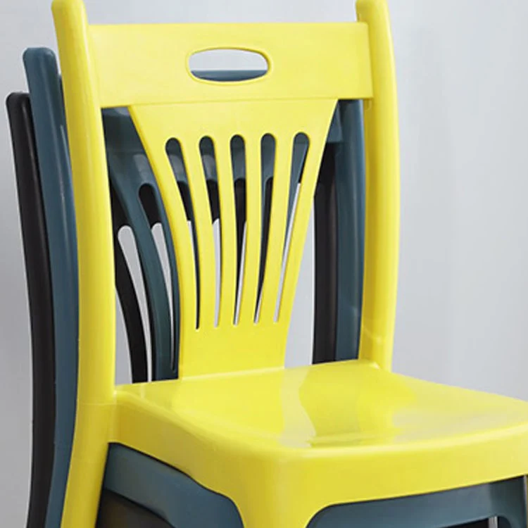 Sedia da pranzo plastica stile moderno, sedia laterale impilabile senza braccioli per cucina (set di 4) Clearhalo
