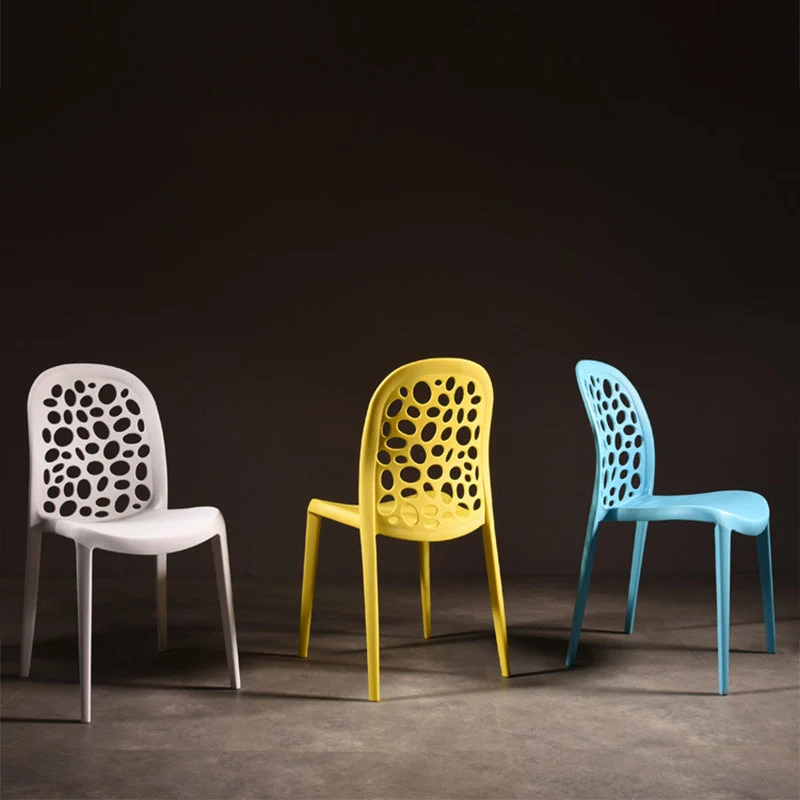 Sedia da pranzo plastica stile moderno, sedia laterale da pranzo senza braccioli per cucina (set di 4) Clearhalo