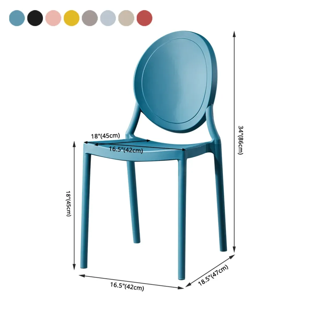 Sedia da pranzo plastica stile moderno Sedie laterali impilabili da pranzo con schienale aperto per cucina Clearhalo