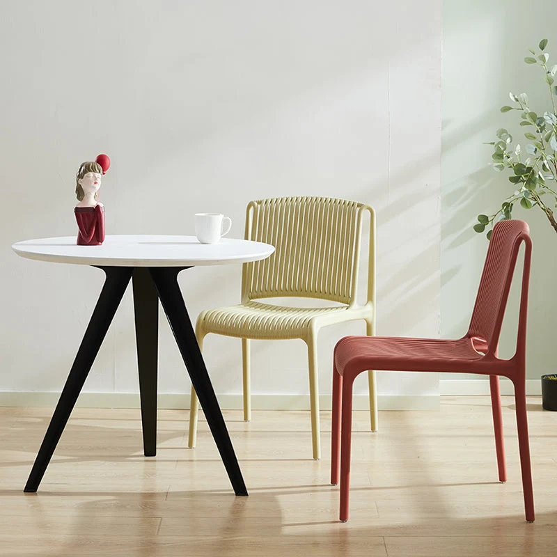 Sedia da pranzo plastica stile nordico Sedia laterale da pranzo senza braccioli per cucina Clearhalo