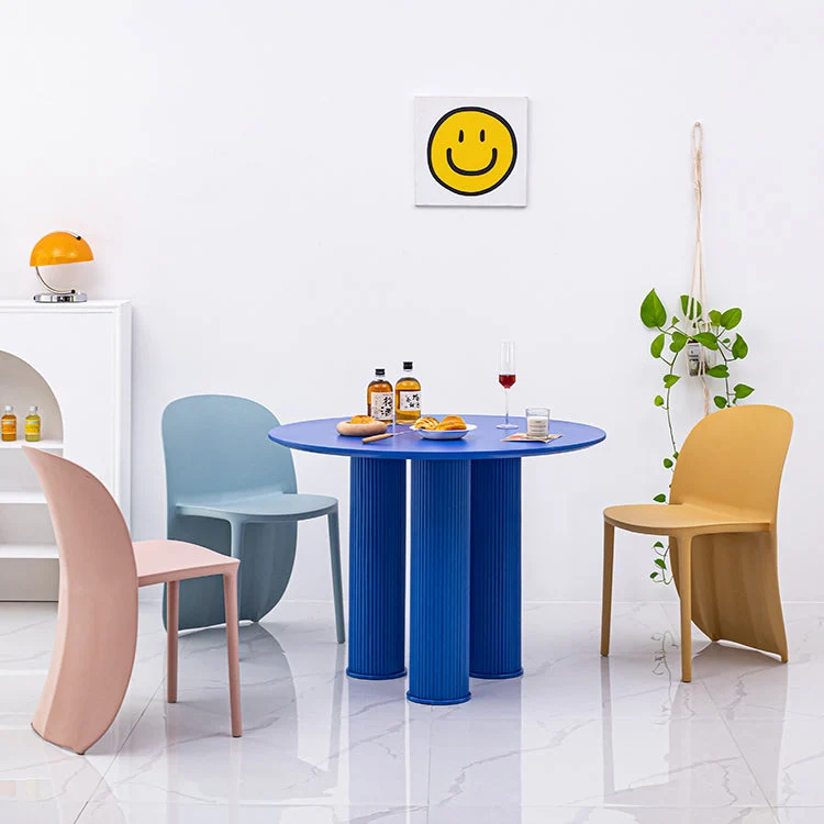 Sedia da pranzo plastica stile nordico, sedie laterali senza braccioli per cucina (set di 2) Clearhalo