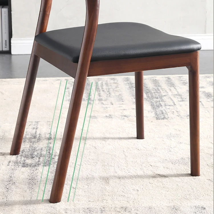 Sedia da pranzo quadrata pelle da cucina moderna Sedia da pranzo laterale con schienale aperto Clearhalo