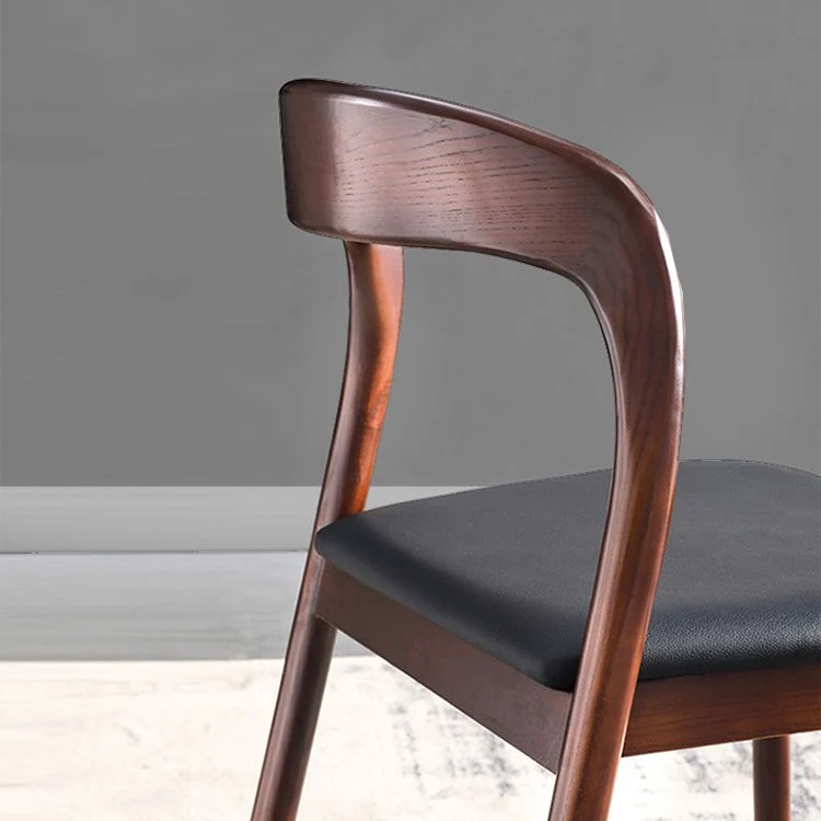 Sedia da pranzo quadrata pelle da cucina moderna Sedia da pranzo laterale con schienale aperto Clearhalo