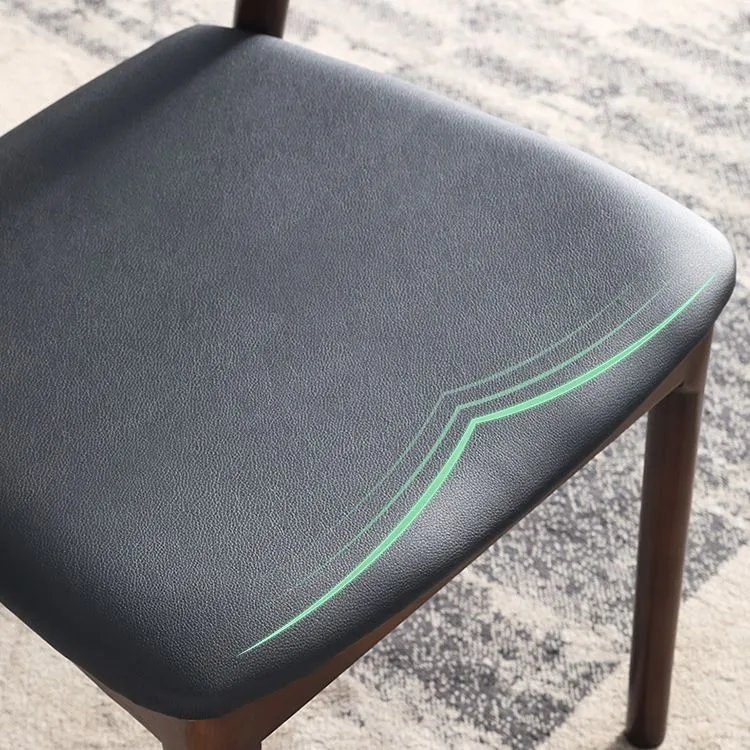 Sedia da pranzo quadrata pelle da cucina moderna Sedia da pranzo laterale con schienale aperto Clearhalo