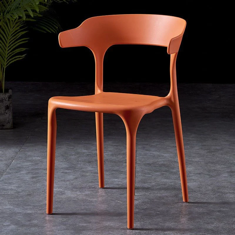 Sedia da pranzo scandinava con braccioli da ristorante plastica aperta, finitura opaca Clearhalo
