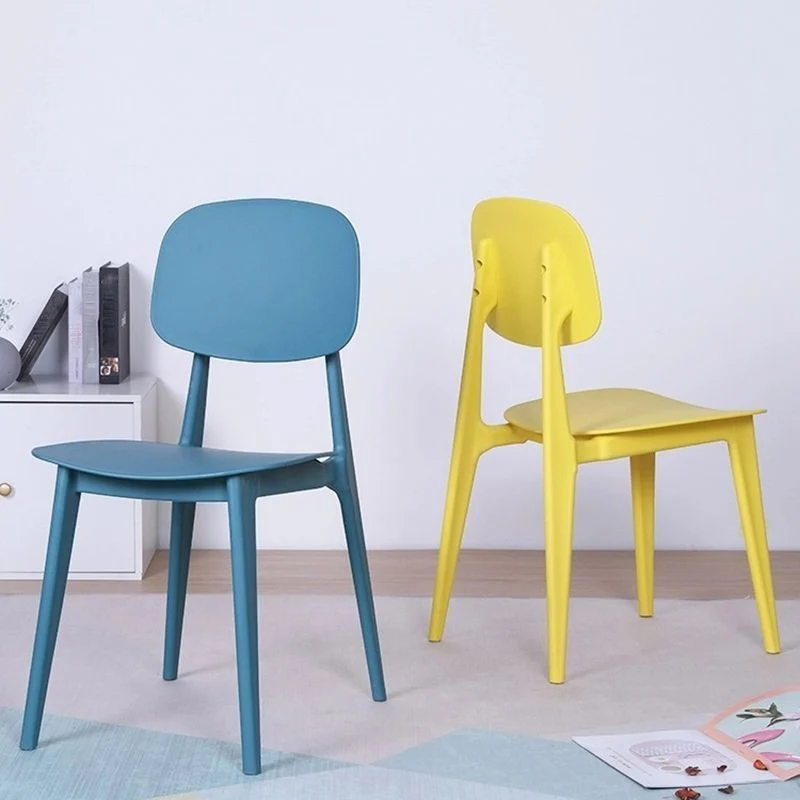 Sedia da pranzo scandinava con schienale aperto Sedia laterale da pranzo plastica senza braccioli Clearhalo