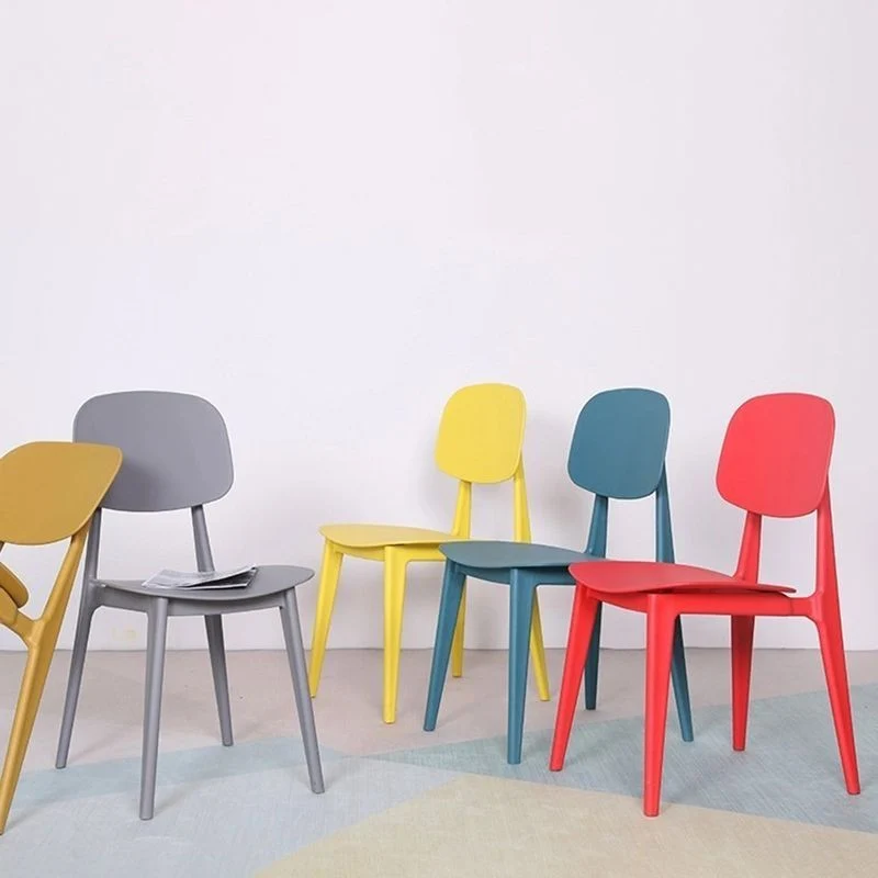 Sedia da pranzo scandinava con schienale aperto Sedia laterale da pranzo plastica senza braccioli Clearhalo