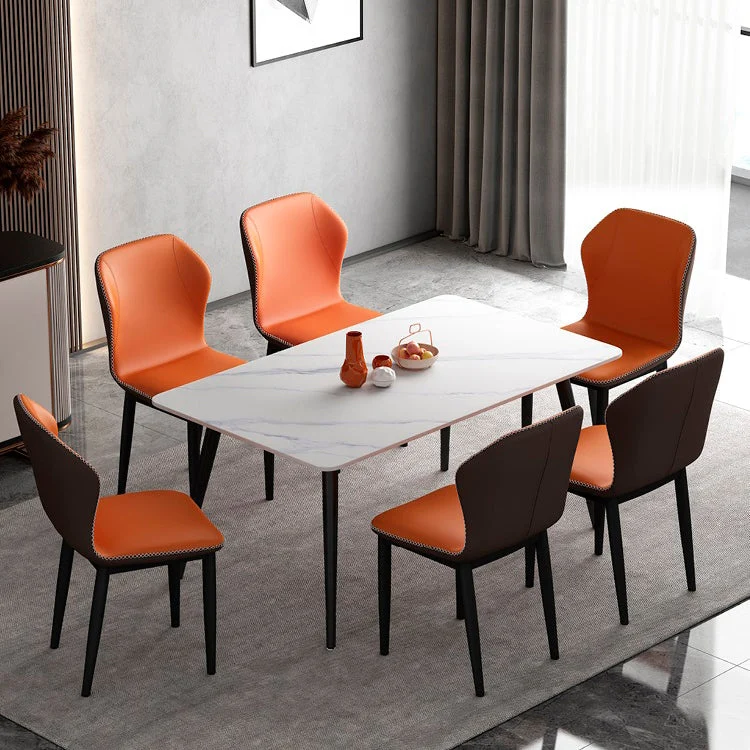 Sedia da pranzo scandinava imbottita con finitura opaca Wingback Clearhalo