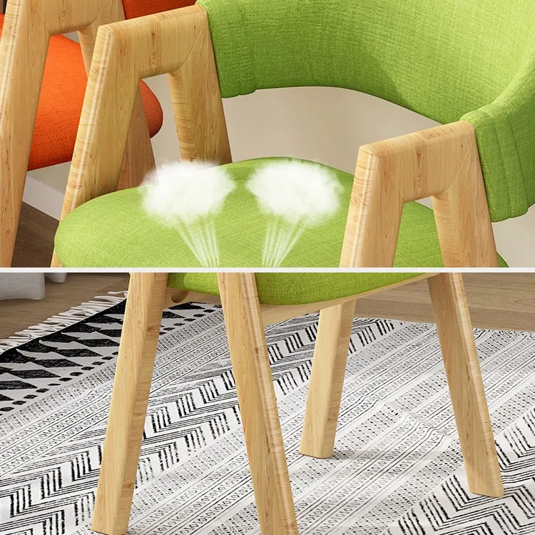 Sedia da pranzo scandinava imbottita per la casa con schienale aperto e finitura opaca (set di 4) Clearhalo