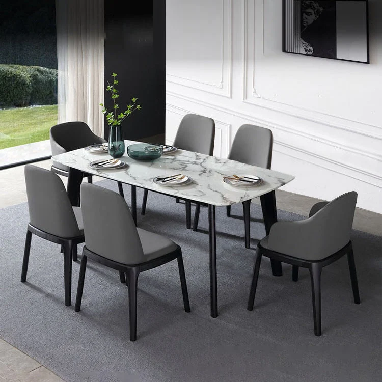 Sedia da pranzo scandinava Parsons con finitura opaca pelle e legno di gomma (set di 2) Clearhalo