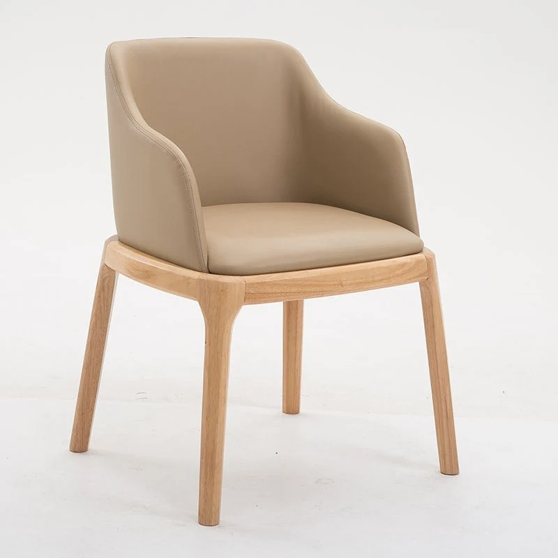 Sedia da pranzo scandinava pelle con schienale massiccio e finitura opaca (set di 2) Clearhalo