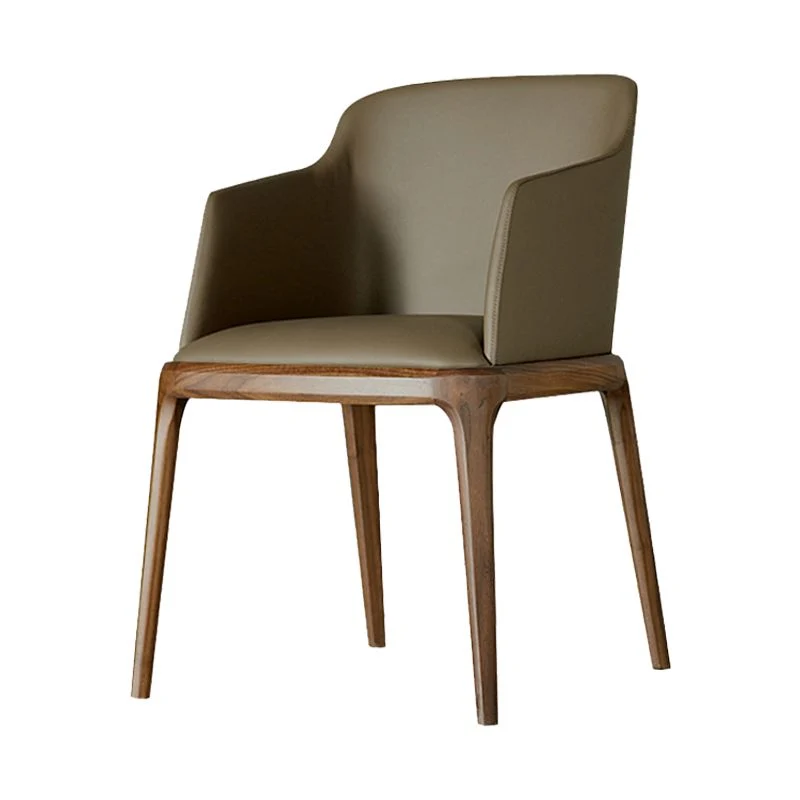 Sedia da pranzo scandinava pelle con schienale massiccio e finitura opaca (set di 2) Clearhalo
