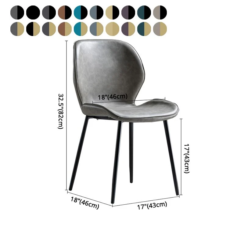 Sedia da pranzo scandinava pelle con schienale alto e finitura opaca (set di 2) Clearhalo