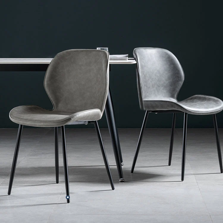 Sedia da pranzo scandinava pelle con schienale alto e finitura opaca (set di 2) Clearhalo