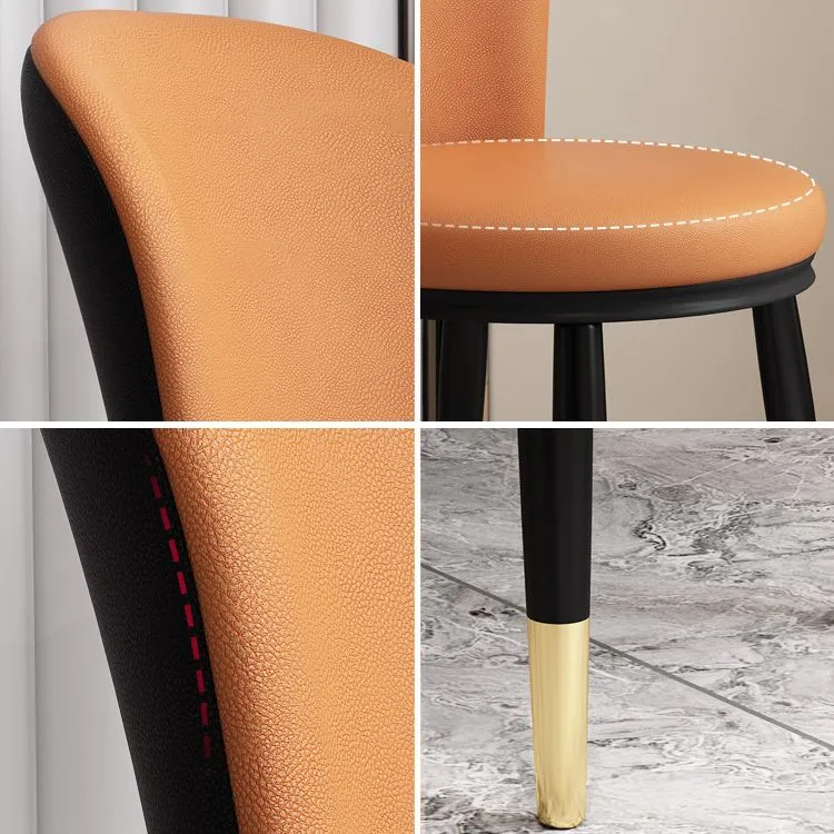 Sedia da pranzo scandinava per la casa, sedia imbottita con schienale metallo Clearhalo