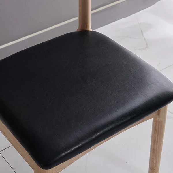 Sedia da pranzo scandinava per interni, sedia da sala da pranzo imbottita legno con schienale aperto Clearhalo