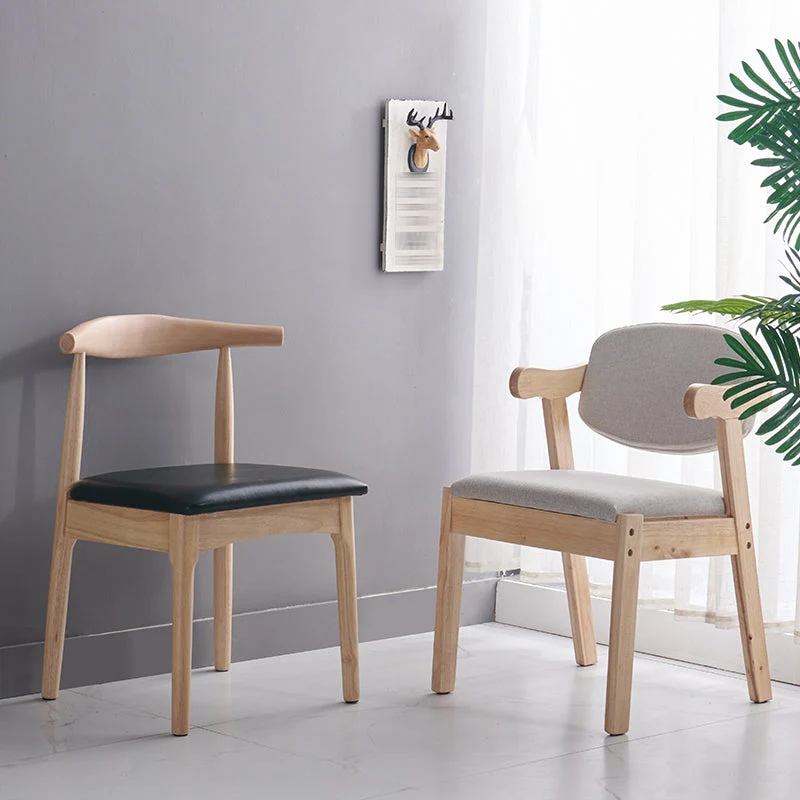 Sedia da pranzo scandinava per interni, sedia da sala da pranzo imbottita legno con schienale aperto Clearhalo