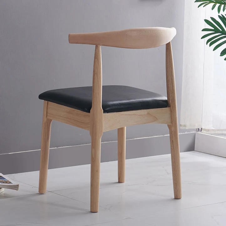 Sedia da pranzo scandinava per interni, sedia da sala da pranzo imbottita legno con schienale aperto Clearhalo