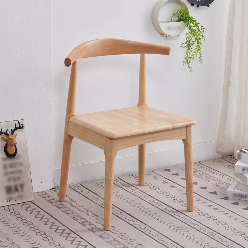 Sedia da pranzo scandinava per interni, sedia da sala da pranzo imbottita legno con schienale aperto Clearhalo