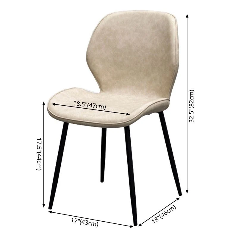 Sedia da pranzo scandinava per ristorante Parsons con finitura opaca pelle PU Clearhalo