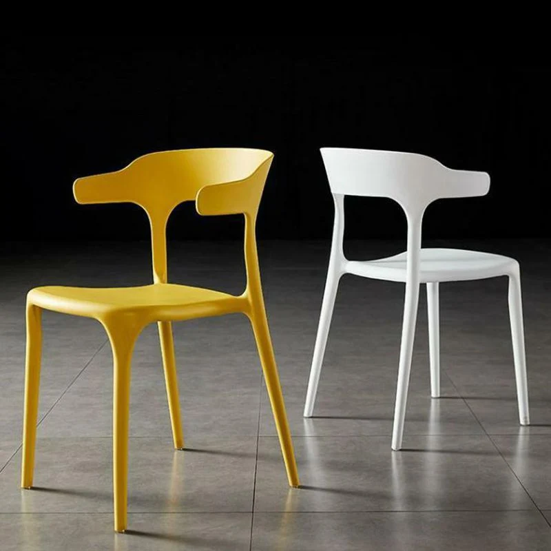 Sedia da pranzo scandinava plastica per la casa. Sedia da pranzo con schienale aperto Clearhalo