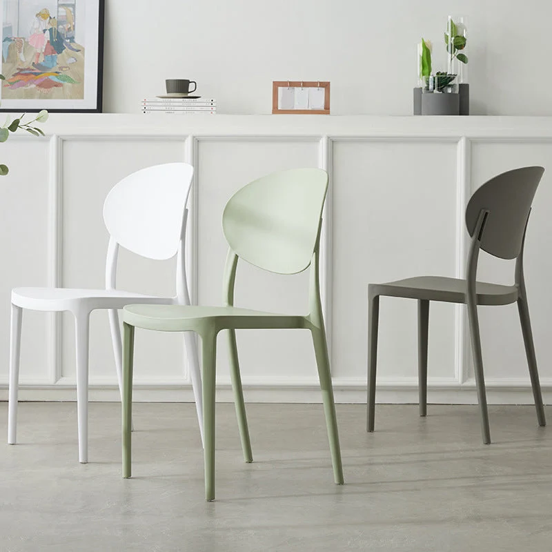 Sedia da pranzo scandinava plastica per ristorante, con schienale aperto e finitura opaca Clearhalo