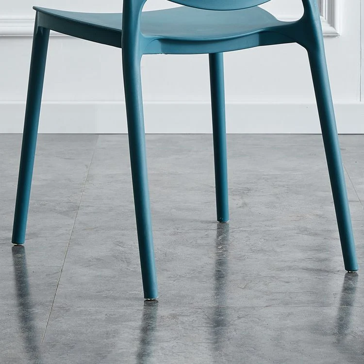 Sedia da pranzo scandinava plastica senza braccioli, sedie laterali impilabili (set di 4) Clearhalo