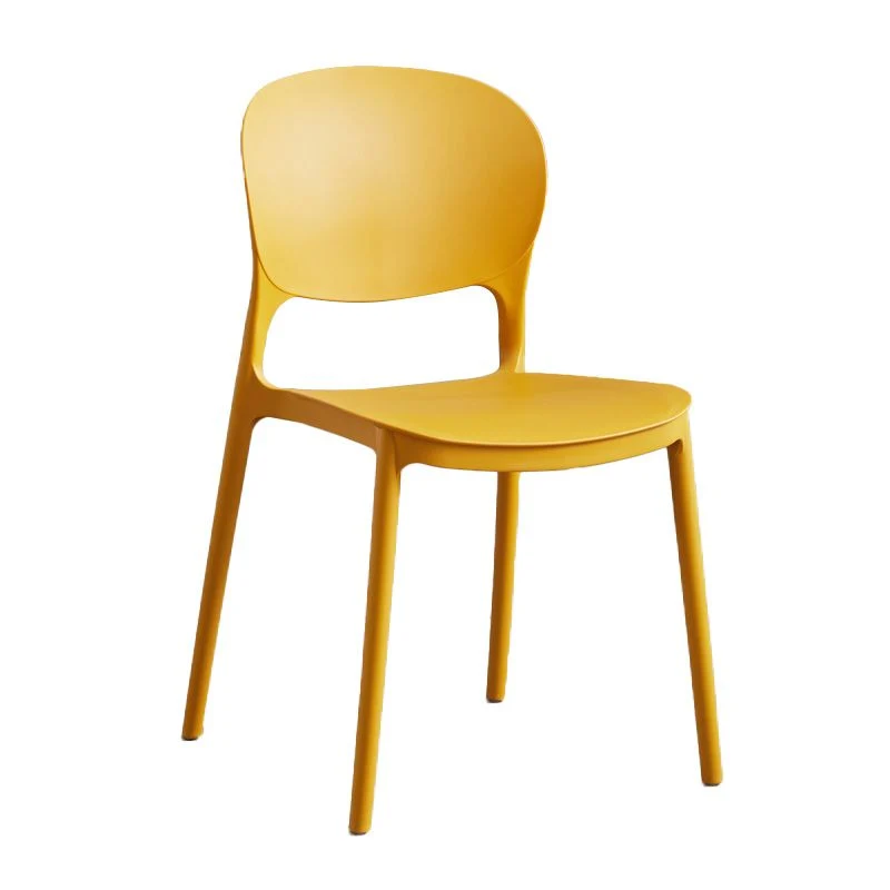 Sedia da pranzo scandinava plastica senza braccioli, sedie laterali impilabili (set di 4) Clearhalo