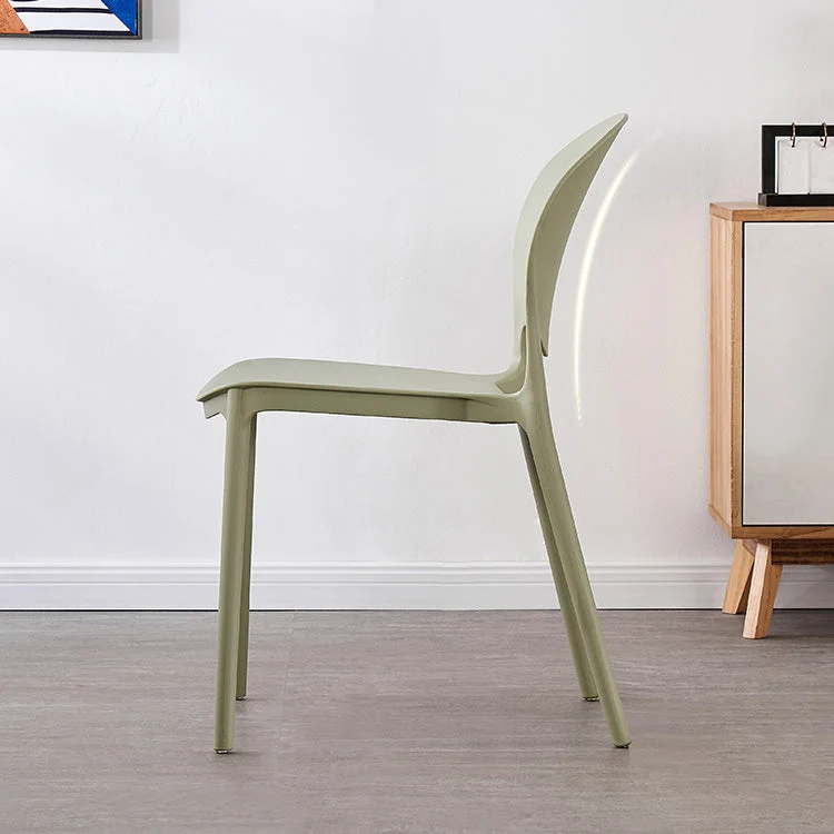 Sedia da pranzo scandinava plastica senza braccioli, sedie laterali impilabili (set di 4) Clearhalo