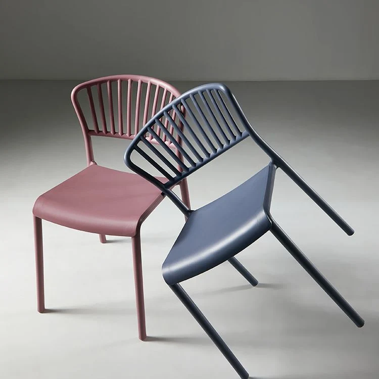 Sedia da pranzo scandinava plastica senza braccioli, con schienale aperto Clearhalo