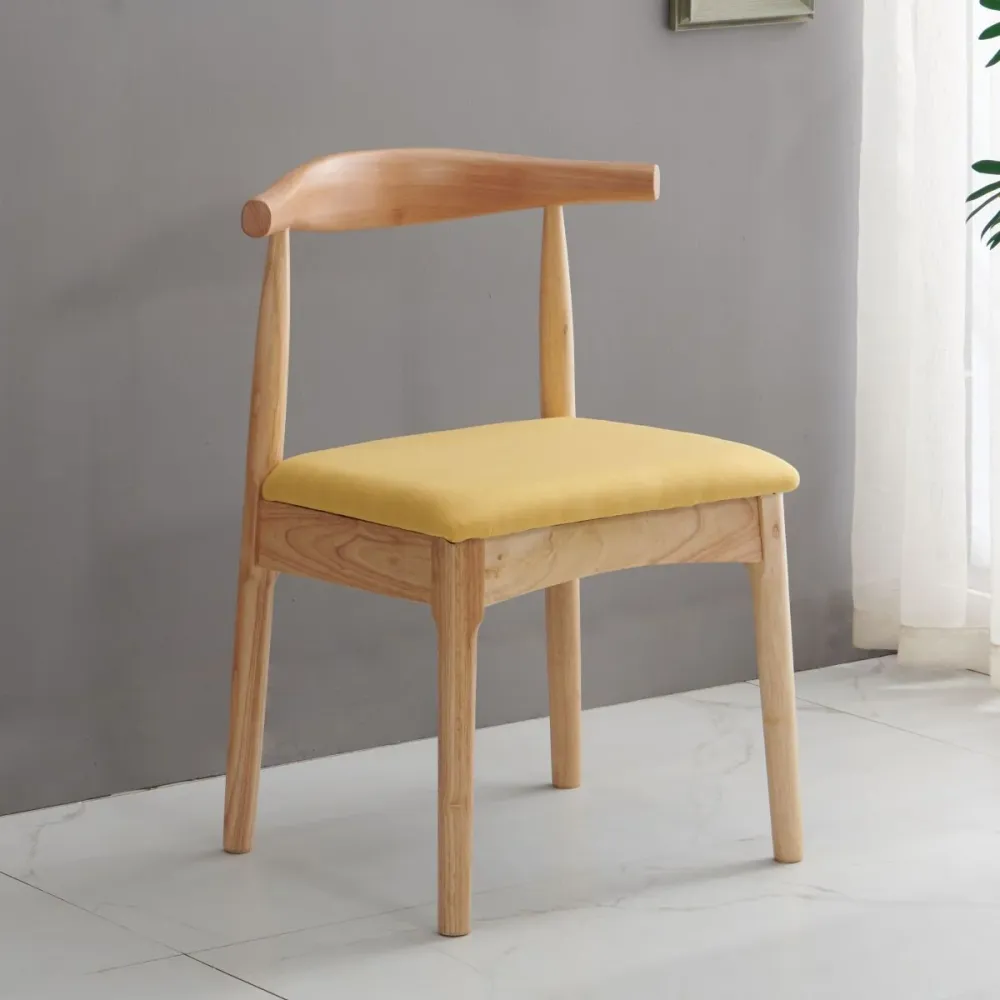 Sedia da pranzo scandinava Sedia laterale con schienale aperto e 4 gambe legno per uso domestico Clearhalo