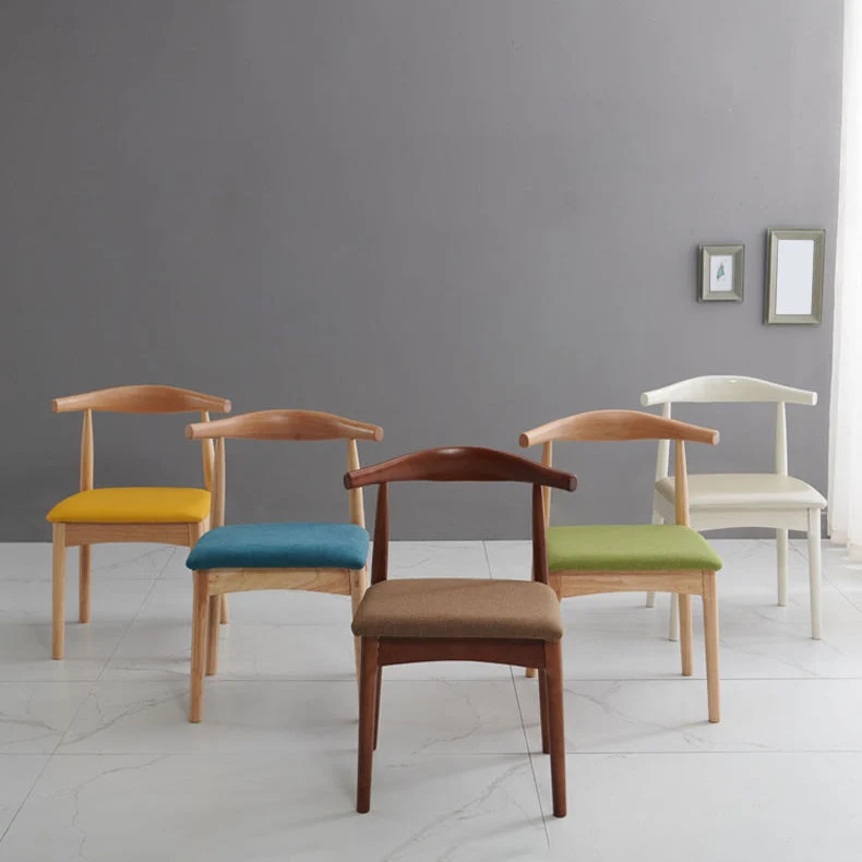 Sedia da pranzo scandinava Sedia laterale con schienale aperto e 4 gambe legno per uso domestico Clearhalo